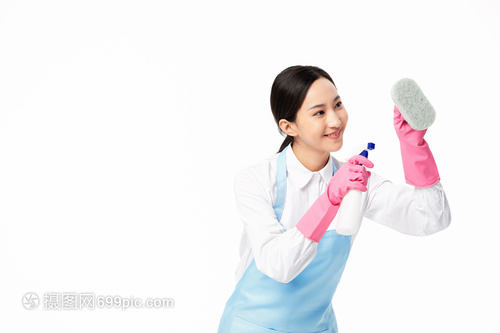 家政服务女性清洁玻璃形象